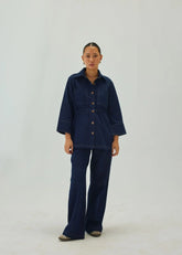 Denim Cinched Waist Jacket